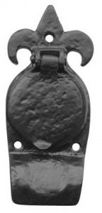 Fleur De Lys Black Antique Cylinder pull
